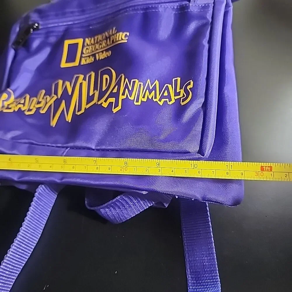 National Geographic Kids Video Really Wild Animals Purple Backpack 90’s  New